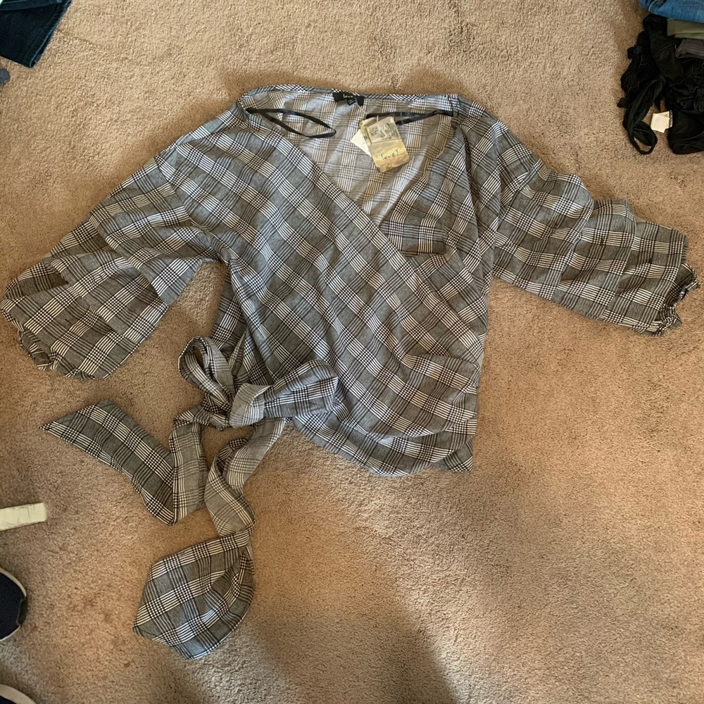 Plaid Wrap top